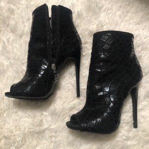 Bebe high heel open toe booties - size 7